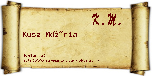 Kusz Mária névjegykártya